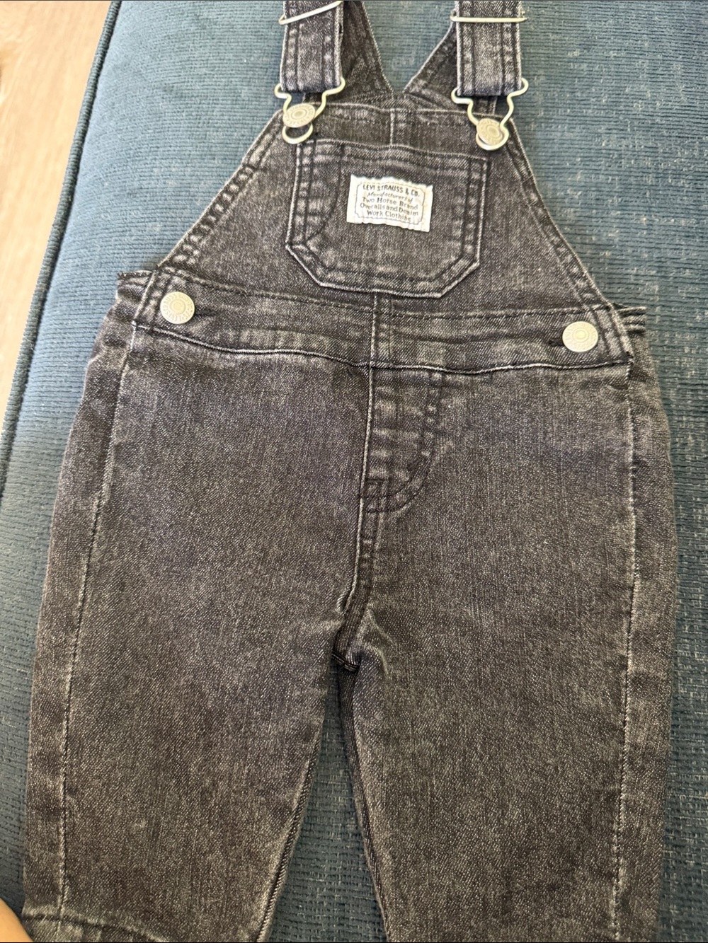 Levi's Black Washed Denim Overalls - Kids